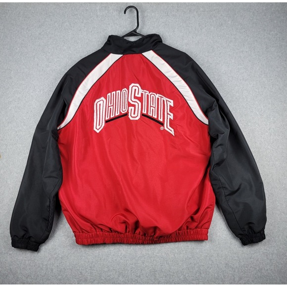 Vintage Ohio State Buckeyes Jacket Men's XL Red/Blk Full Zip Windbreaker 90s Y2K - Picture 12 of 14